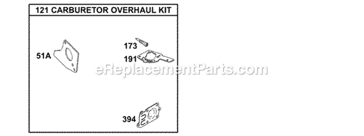 KitsGasket Sets - Carburetor Diagram and Parts List for  Briggs and Stratton Engine